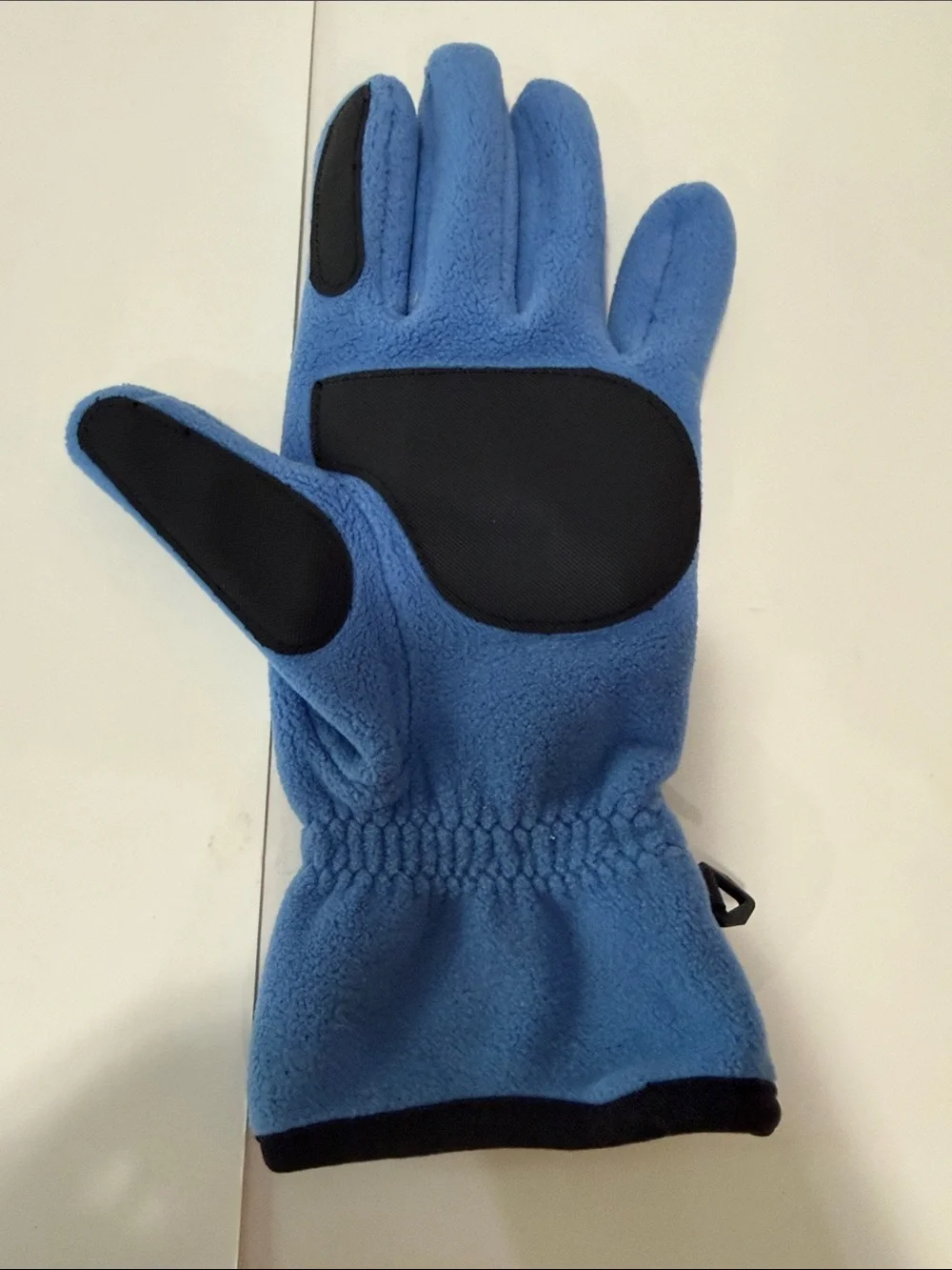 Lands' End Blue Fleece Gloves with Black Trim